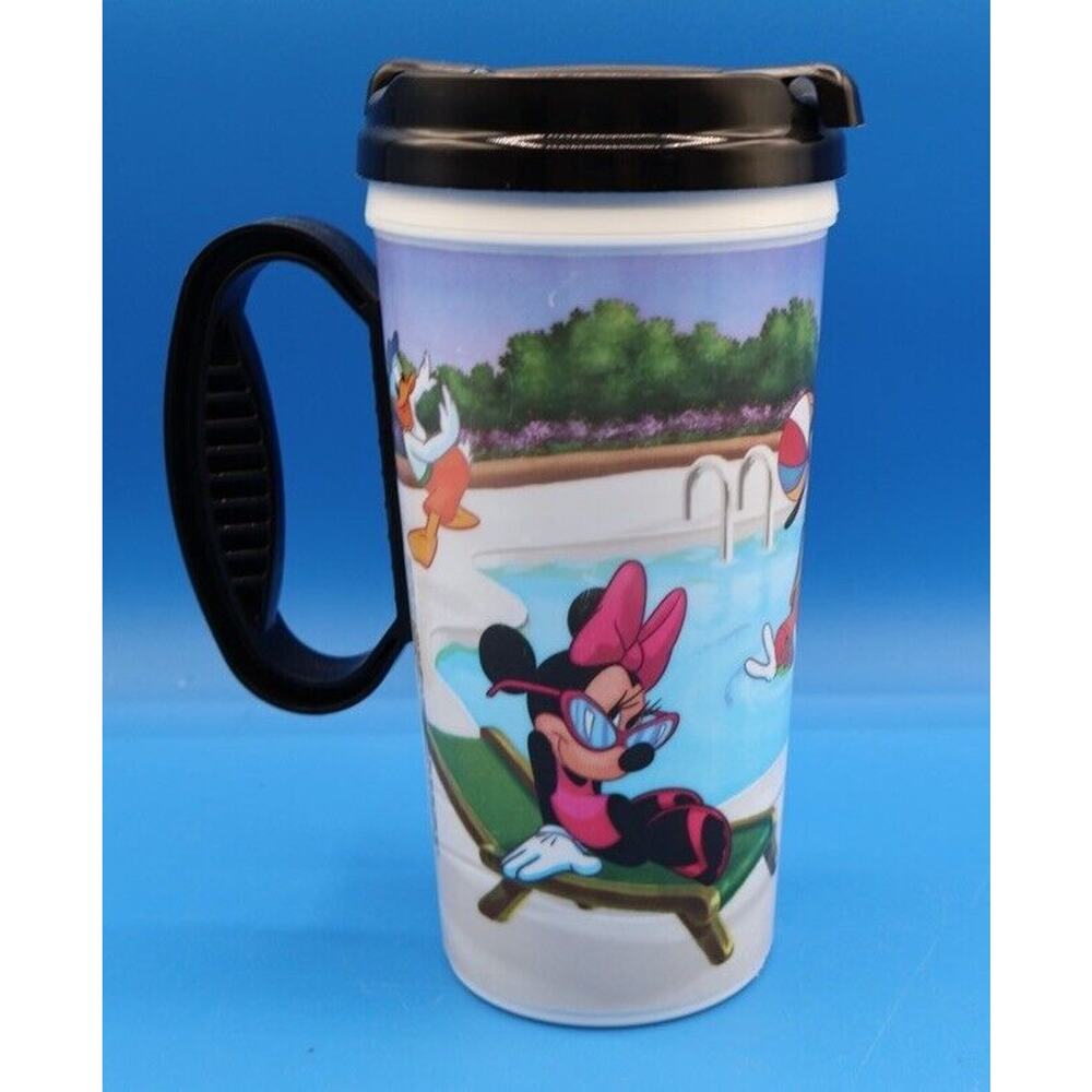 2009 Whirley Disney Parks Refillable Travel Cup Mug - Mickey Mouse Minnie Donald